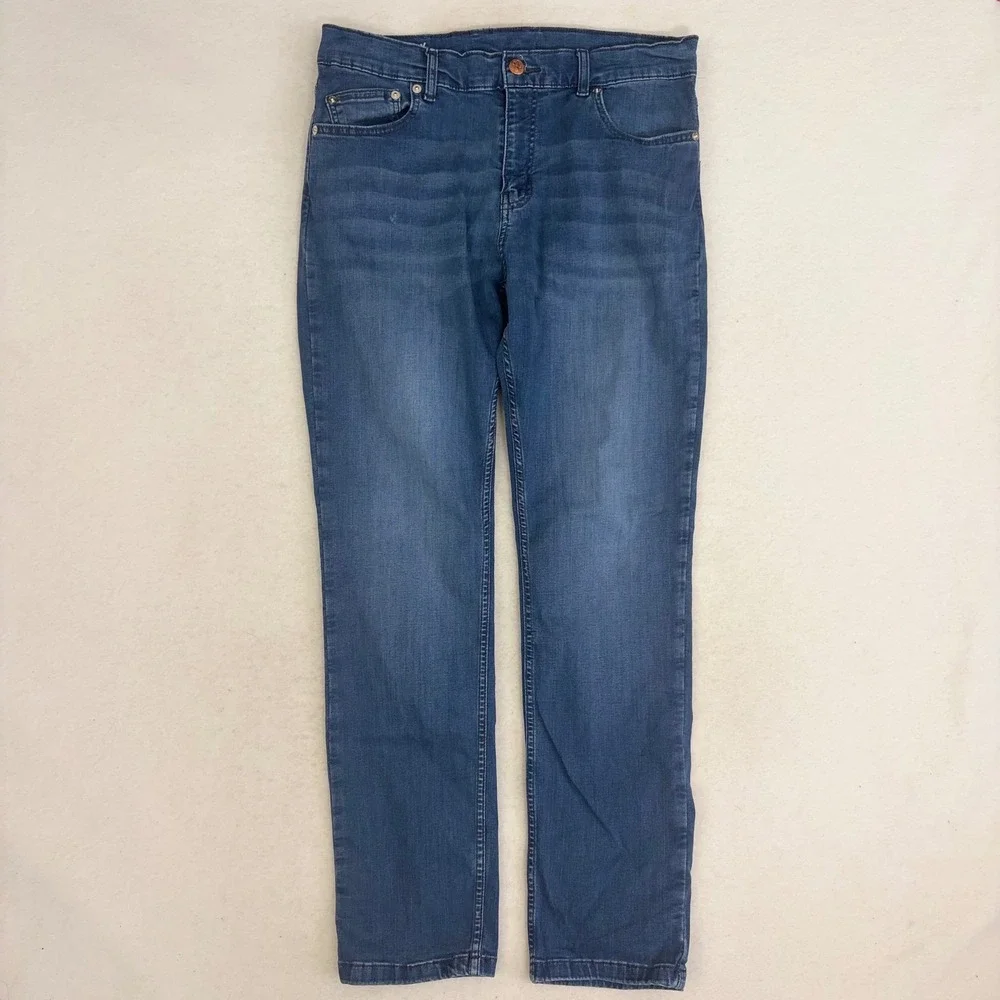 Mugsy Lake Shore Jeans Mens 36x30 Blue Slim Straight Stretch FLX3NLA Comfort